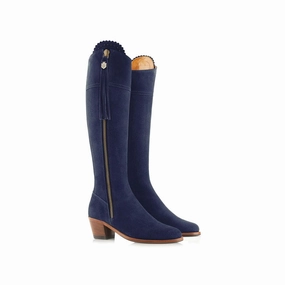Fairfax & Favor Heeled Regina Ladies Suede Boot - Ink MustShop Sale Shop Grab Now