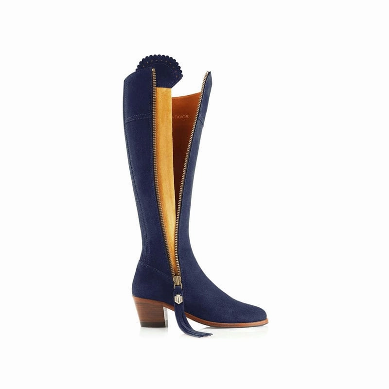 Big Sale Today Fairfax & Favor Heeled Regina Ladies Suede Boot - Ink