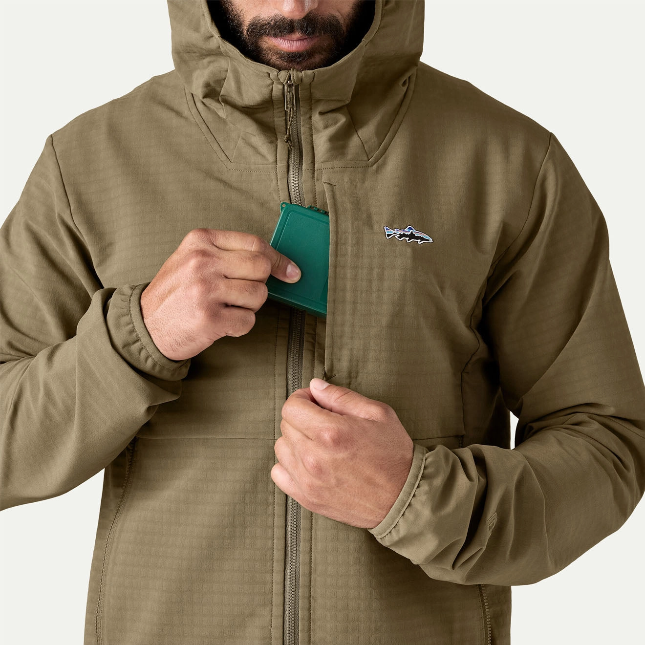 MustHave Steals Patagonia R1 Techface Fitz Roy Trout Hoody Dark Ash