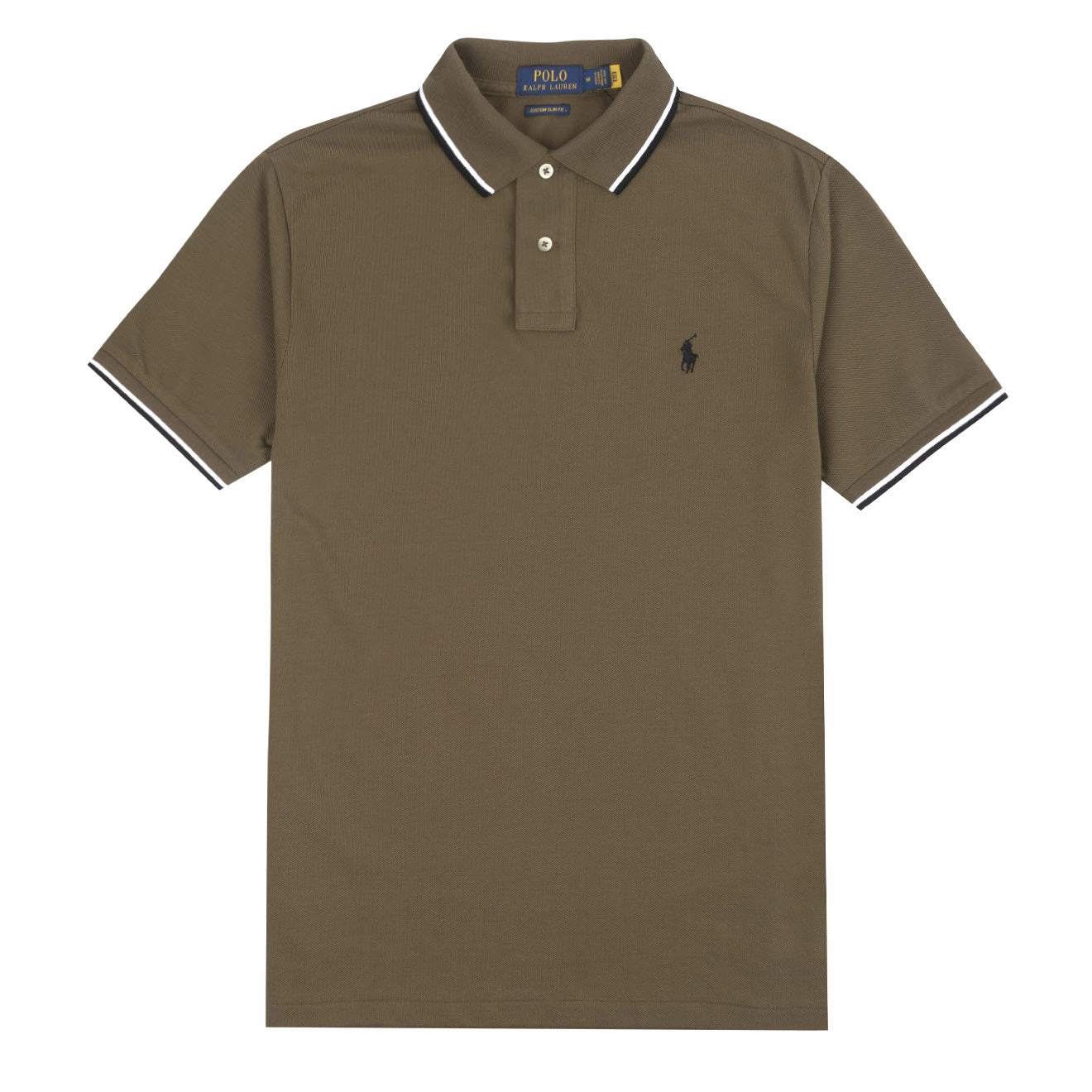 Polo Ralph Lauren Custom Slim Fit Mesh Tipped Polo Defender Green Special Price Offer