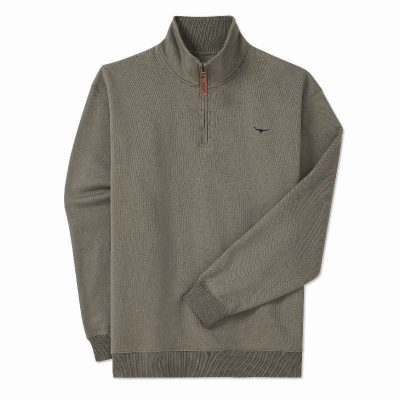 R.M.Williams Mulyungarie 1/4 Zip Mens Sweater - Olive Limited Time Hot Deal