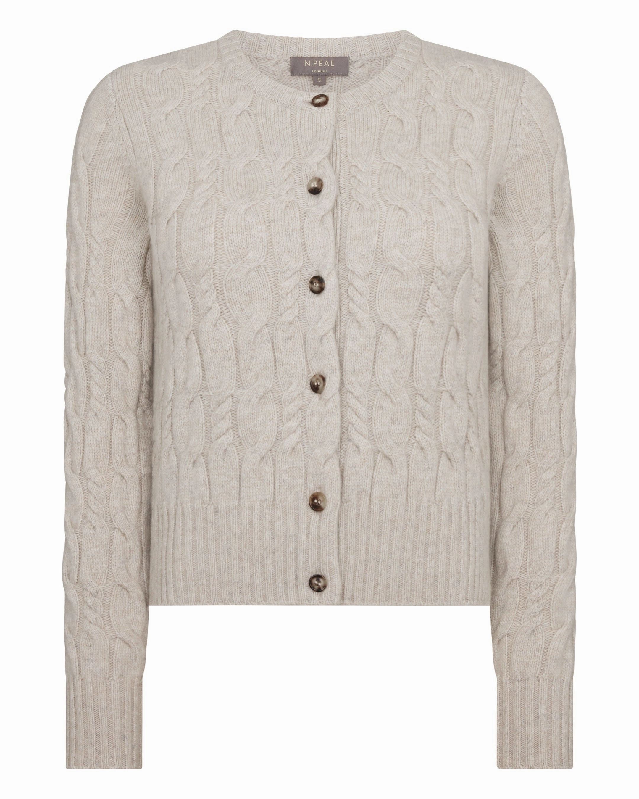 Women'S Cable Cashmere Cardigan Ash Grey Marl Perfect Gift Offer Grab Todays Deal