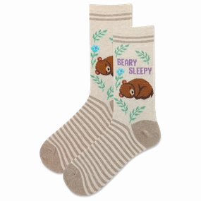 Women'S Fuzzy Beary Sleepy Crew Sock Save Big Today Today Only Discount Alert
