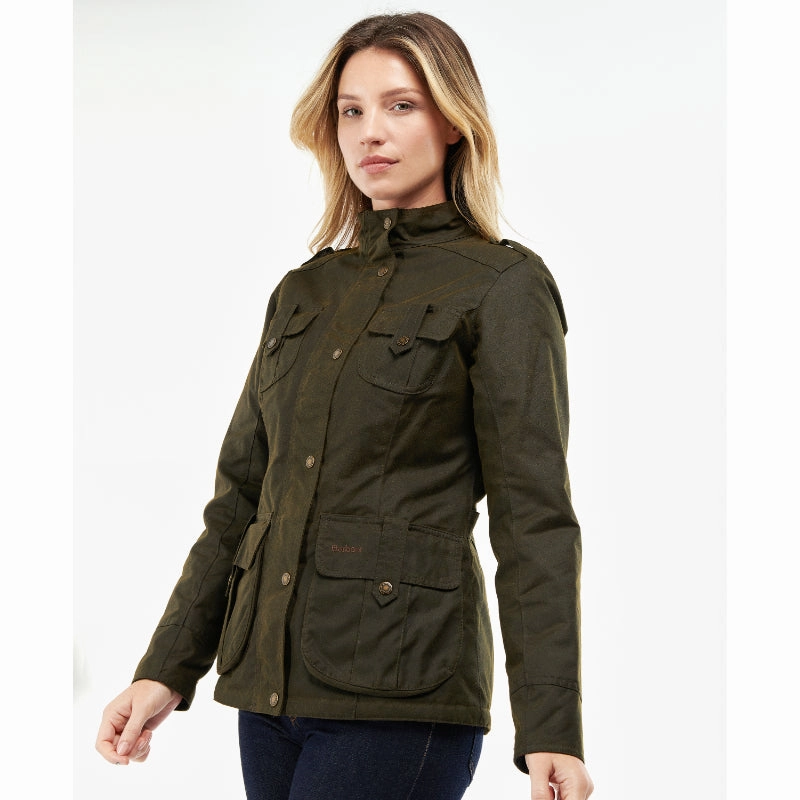 Today Only Hot Sale Trending Hot Picks Barbour Winter Defence Ladies Wax Jacket - Olive
