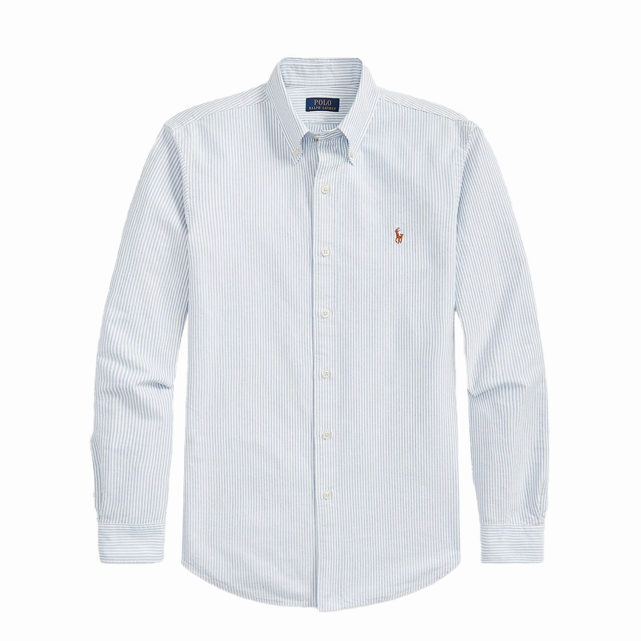 Polo Ralph Lauren Custom Fit Oxford Shirt Blue / White Stripe Today Only Discount Alert Trendy Picks Today