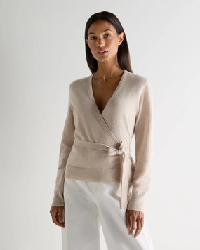 Best Deal Today Unmissable Deal Today Women'S Arabella Wrap Cashmere Cardigan Ecru White