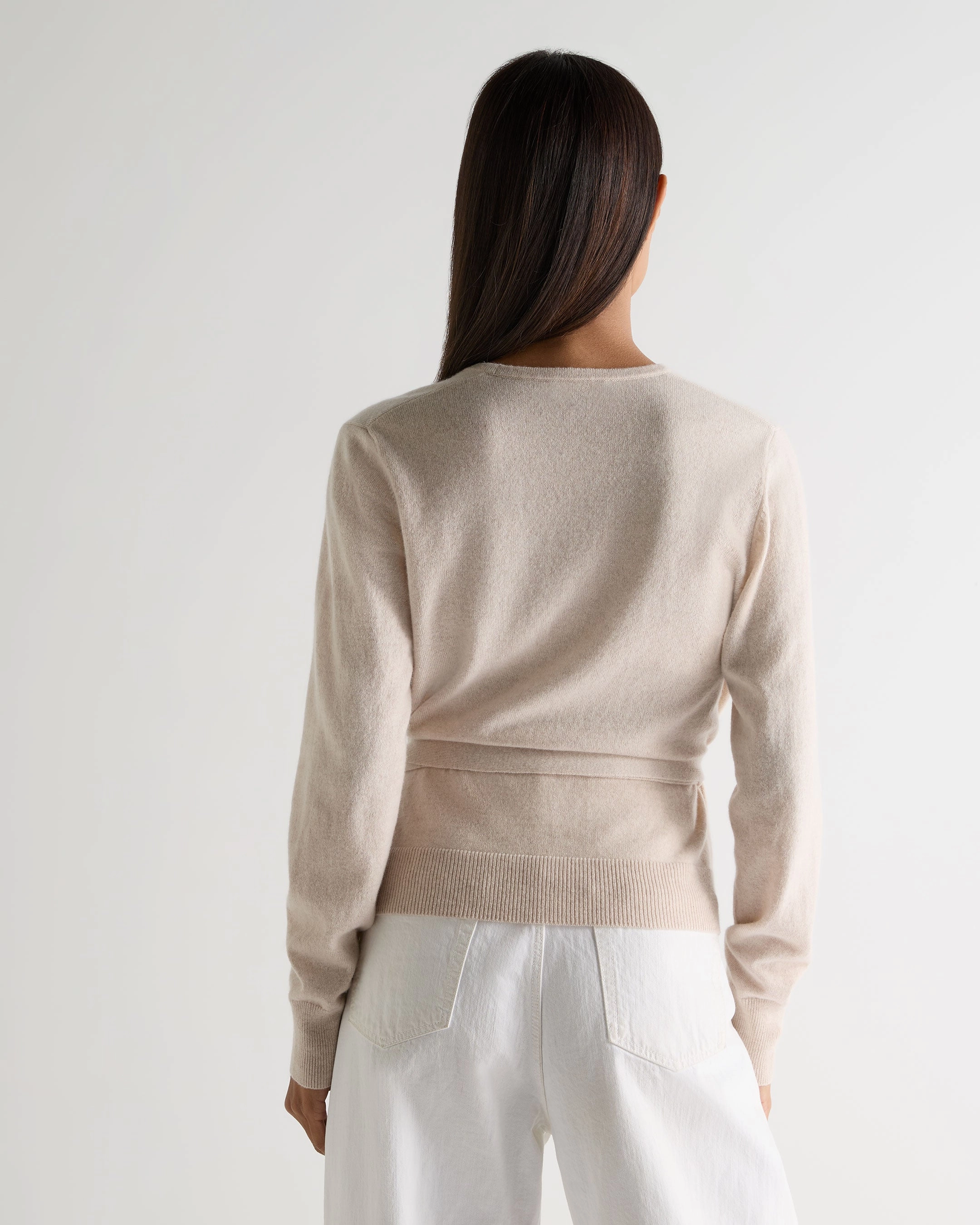 Women'S Arabella Wrap Cashmere Cardigan Ecru White Flash Sale Alert Grab Save Today