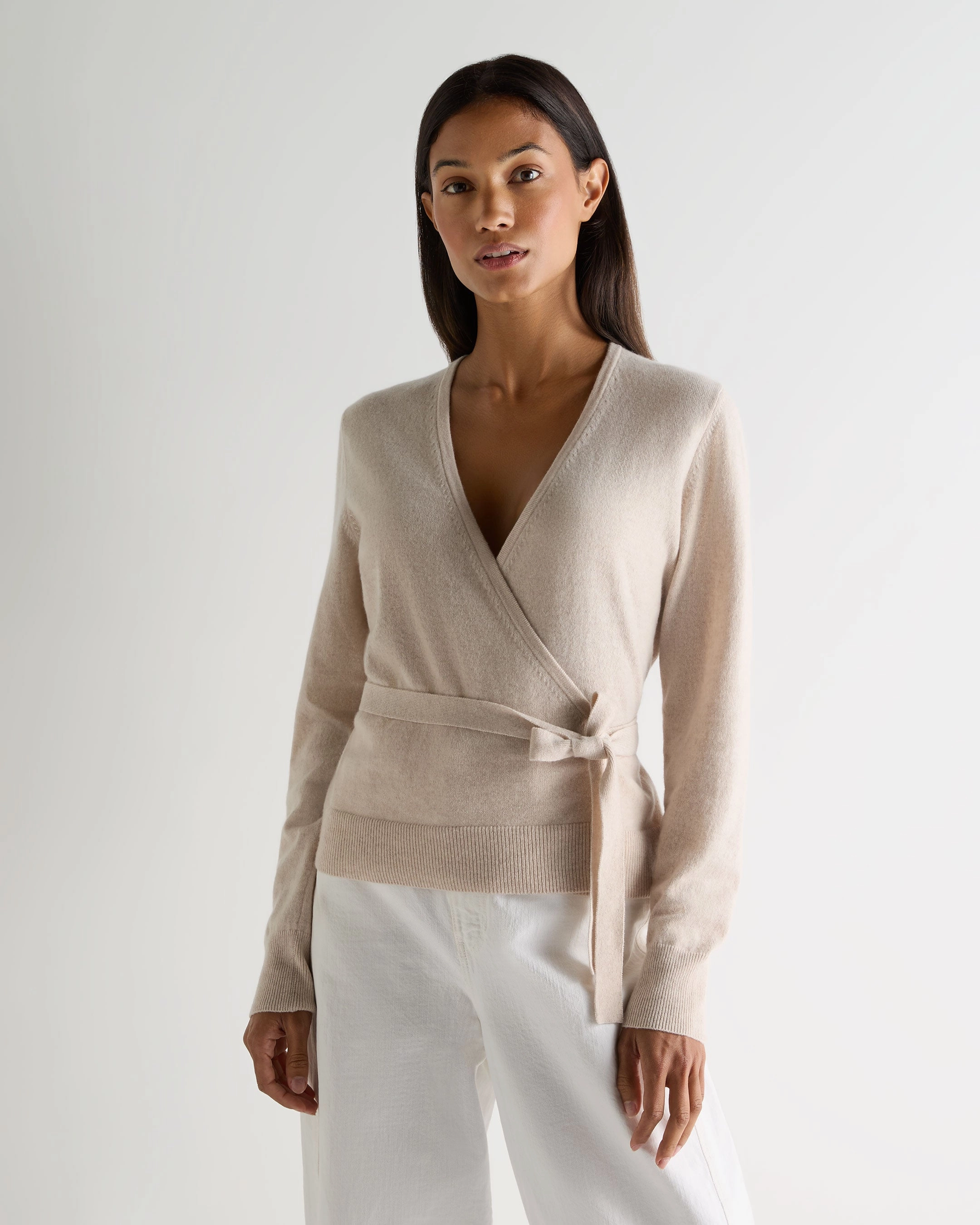 Best Deal Today Unmissable Deal Today Women'S Arabella Wrap Cashmere Cardigan Ecru White