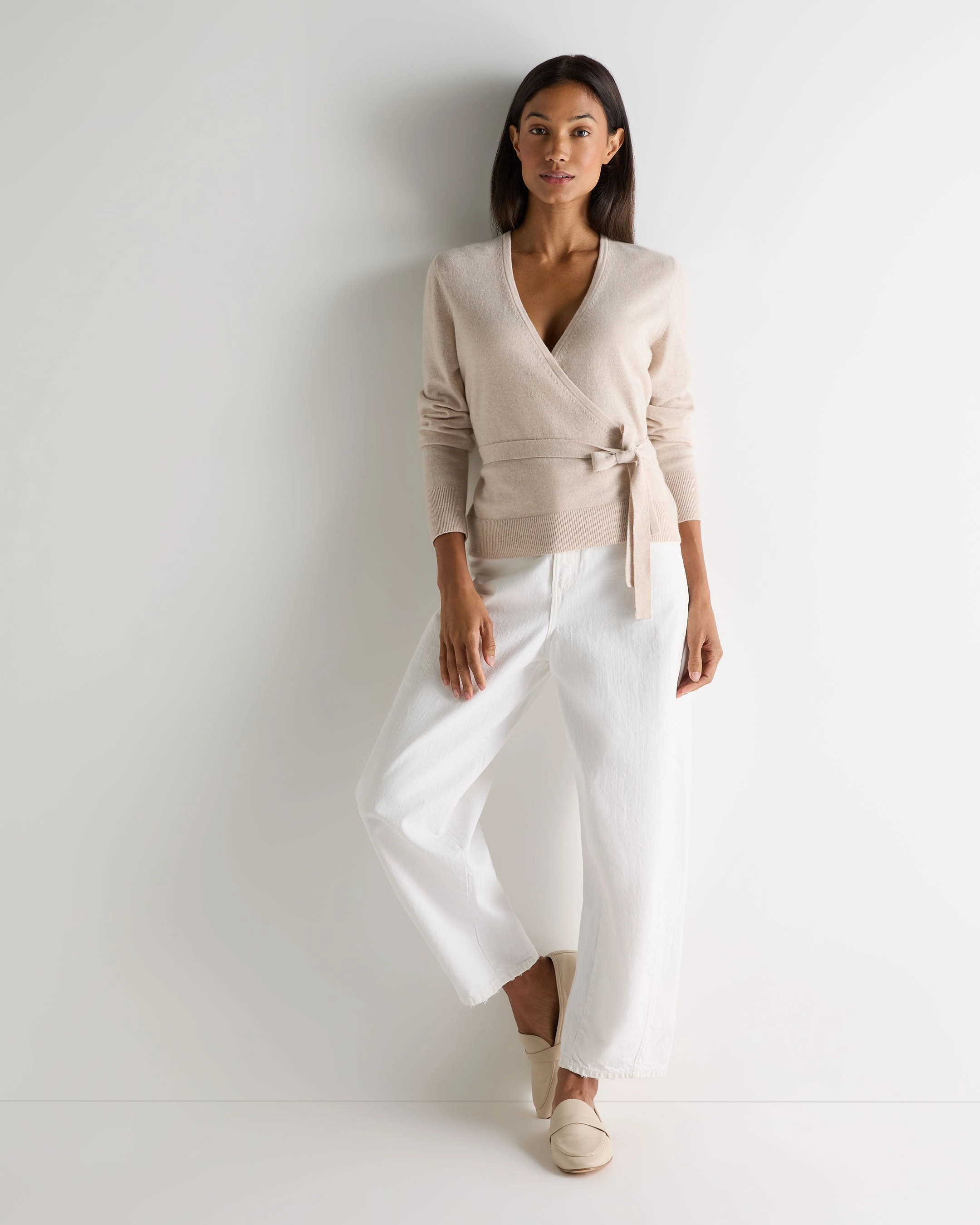 Online Exclusive Offer Shop Smart Save Women'S Arabella Wrap Cashmere Cardigan Ecru White