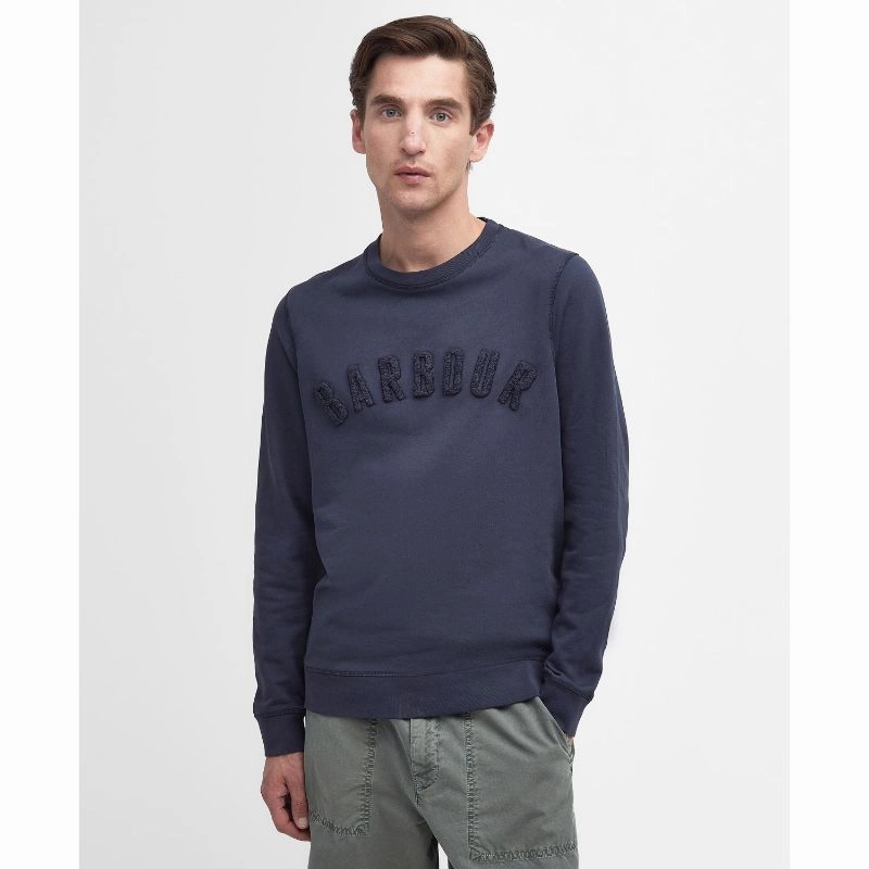 Barbour Wash Prep Logo Mens Sweatshirt - Navy Todays Best Deal Exclusive Holiday Deal