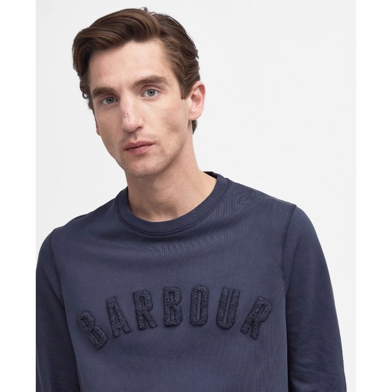 Instant Deal Today Barbour Wash Prep Logo Mens Sweatshirt - Navy