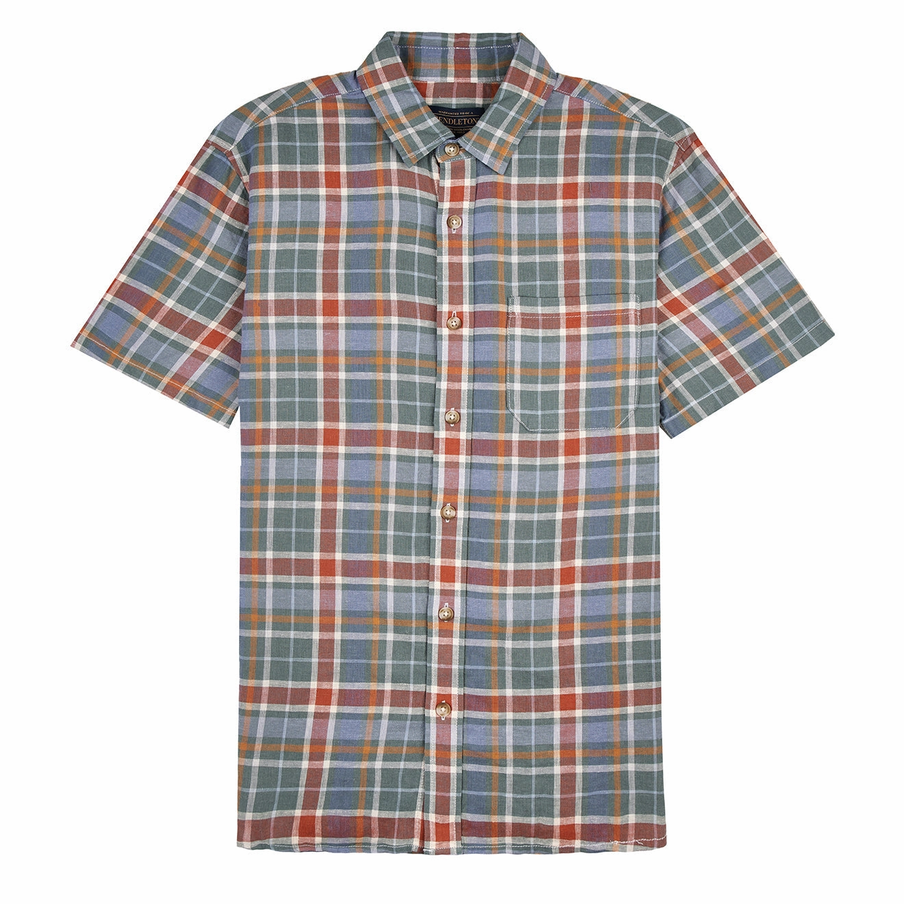 Hot Pick Sale Pendleton Dawson Linen Shirt Green / Blue / Red Plaid