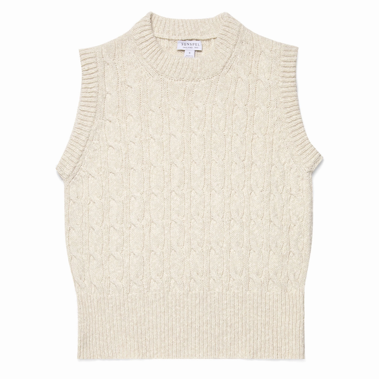 Sunspel Womens Cable Knit Vest Ecru Today Only Steal MustHave Deal