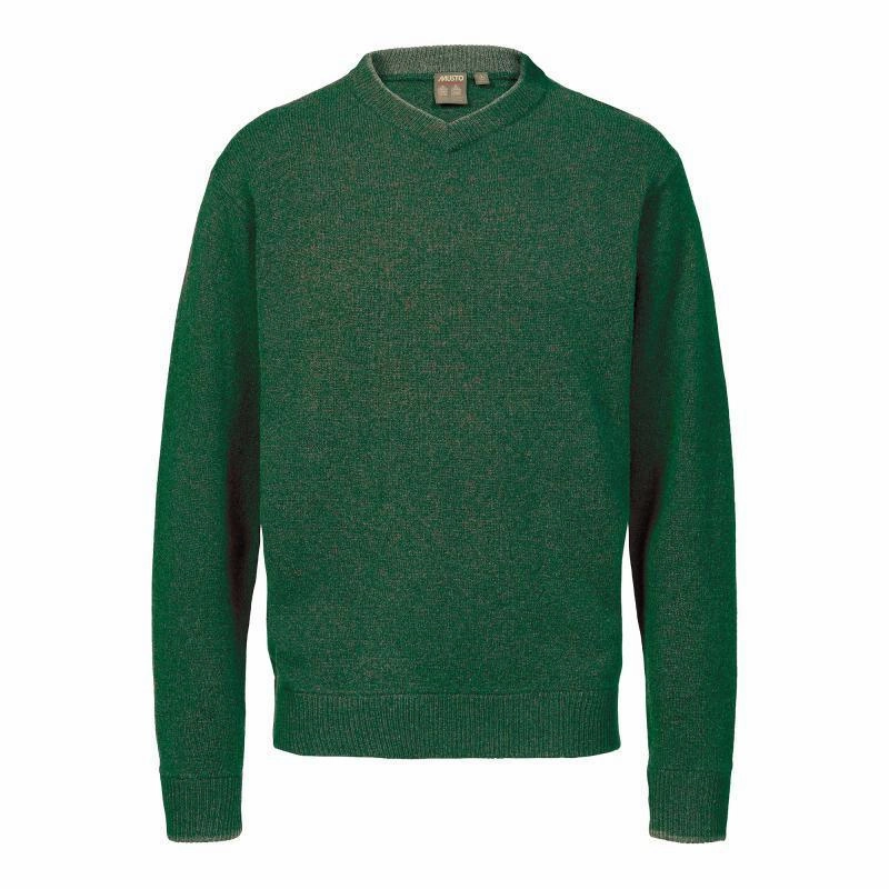 Musto Country V-Neck Mens Lambswool Jumper - Deep Green Big Hot Sale