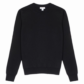 Best Deal Online Trending Savings Now Sunspel Womens Merino Silk Crew Neck Jumper Black