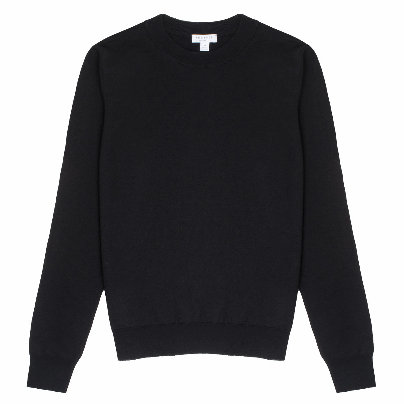 New Arrival Discount Sunspel Womens Merino Silk Crew Neck Jumper Black
