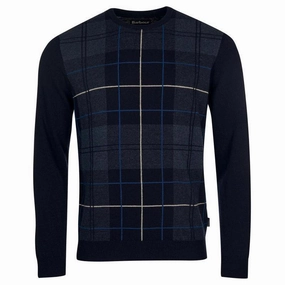 Barbour Coldwater Mens Merino Crew Neck Jumper - Midnight Hot Offer Frenzy Instant Savings Inside