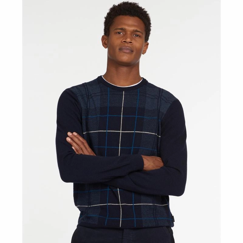 Barbour Coldwater Mens Merino Crew Neck Jumper - Midnight Dont Miss Hot Deals