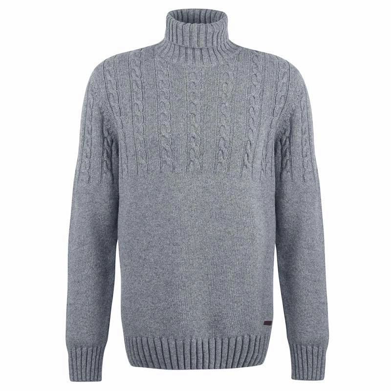 Barbour Duffle Cable Rollneck Mens Jumper - Grey Marl Surprise Offer Now Save Big Today