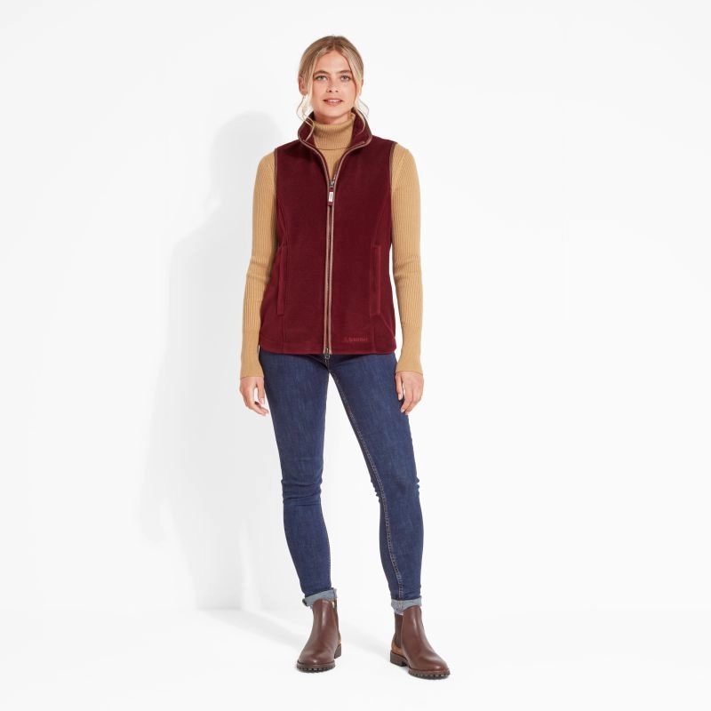 Best Deal Online Schoffel Lyndon Ladies Fleece Gilet - Claret