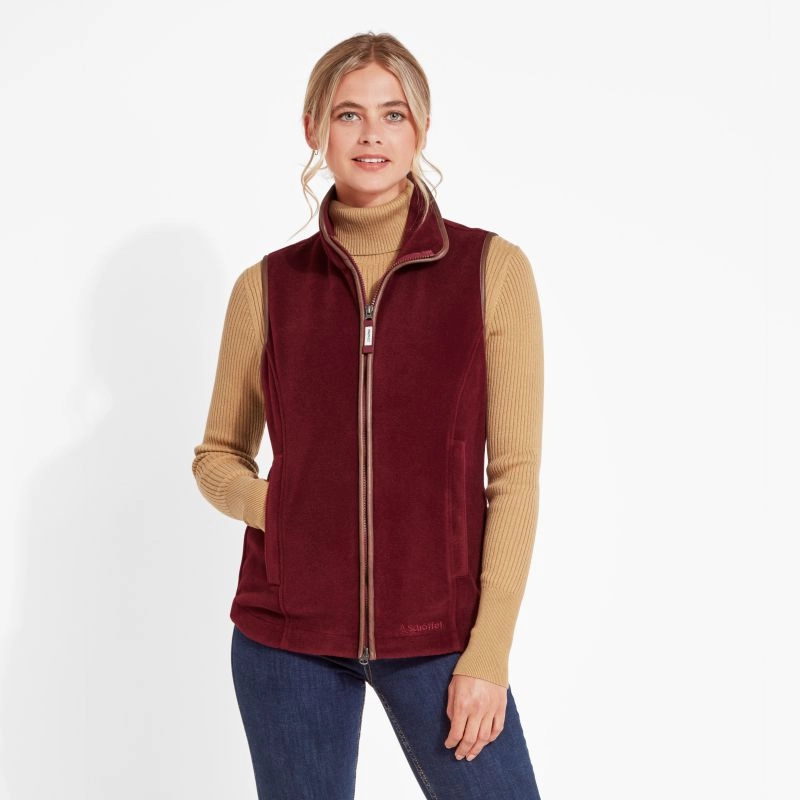 Online Exclusive Offer Schoffel Lyndon Ladies Fleece Gilet - Claret