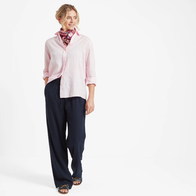 Todays Hot Savings Schoffel Salthouse Ladies Linen Shirt - Pale Pink