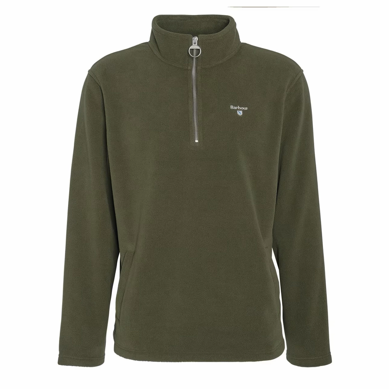 Barbour Essentials Half Zip Fleece Mid Olive Dont Miss Big Savings