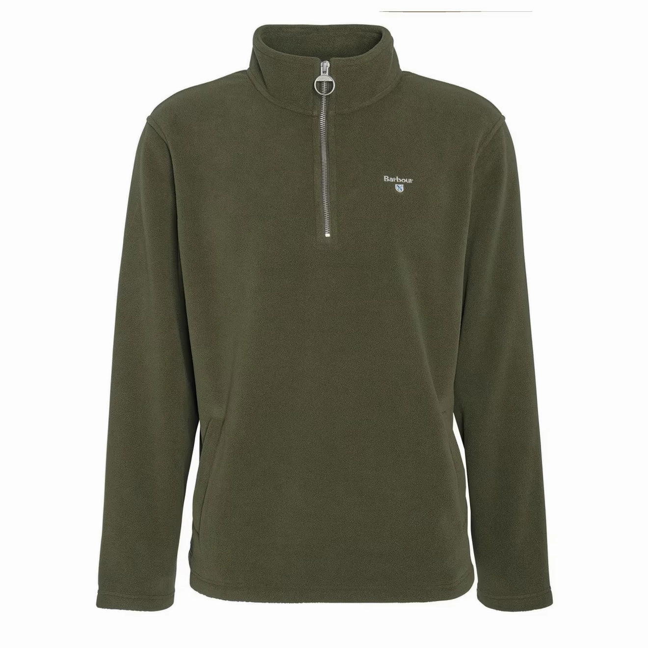 Barbour Essentials Half Zip Fleece Mid Olive Today Only Savings Special Surprise Sale