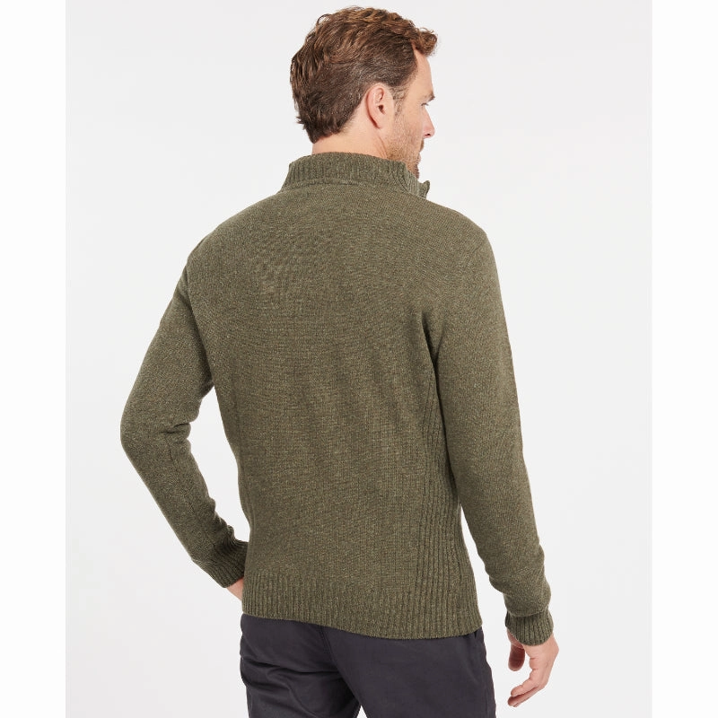 Special Occasion Discount Barbour Nelson Essential Lambswool 1/4 Zip Mens Jumper - Seaweed