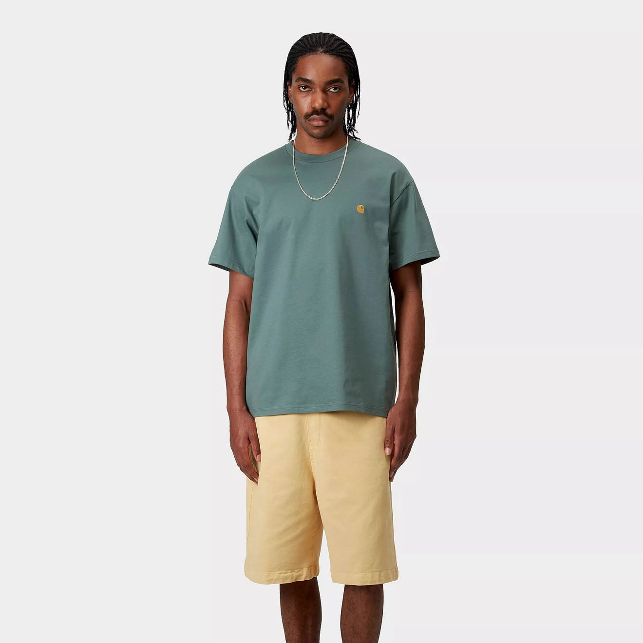 Clearance Steal Today Carhartt Wip S/S Chase T-Shirt Silver Pine / Gold