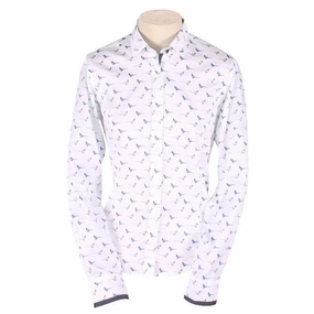Limited Time Steal William Powell Ladies Standing Pheasant Shirt - White