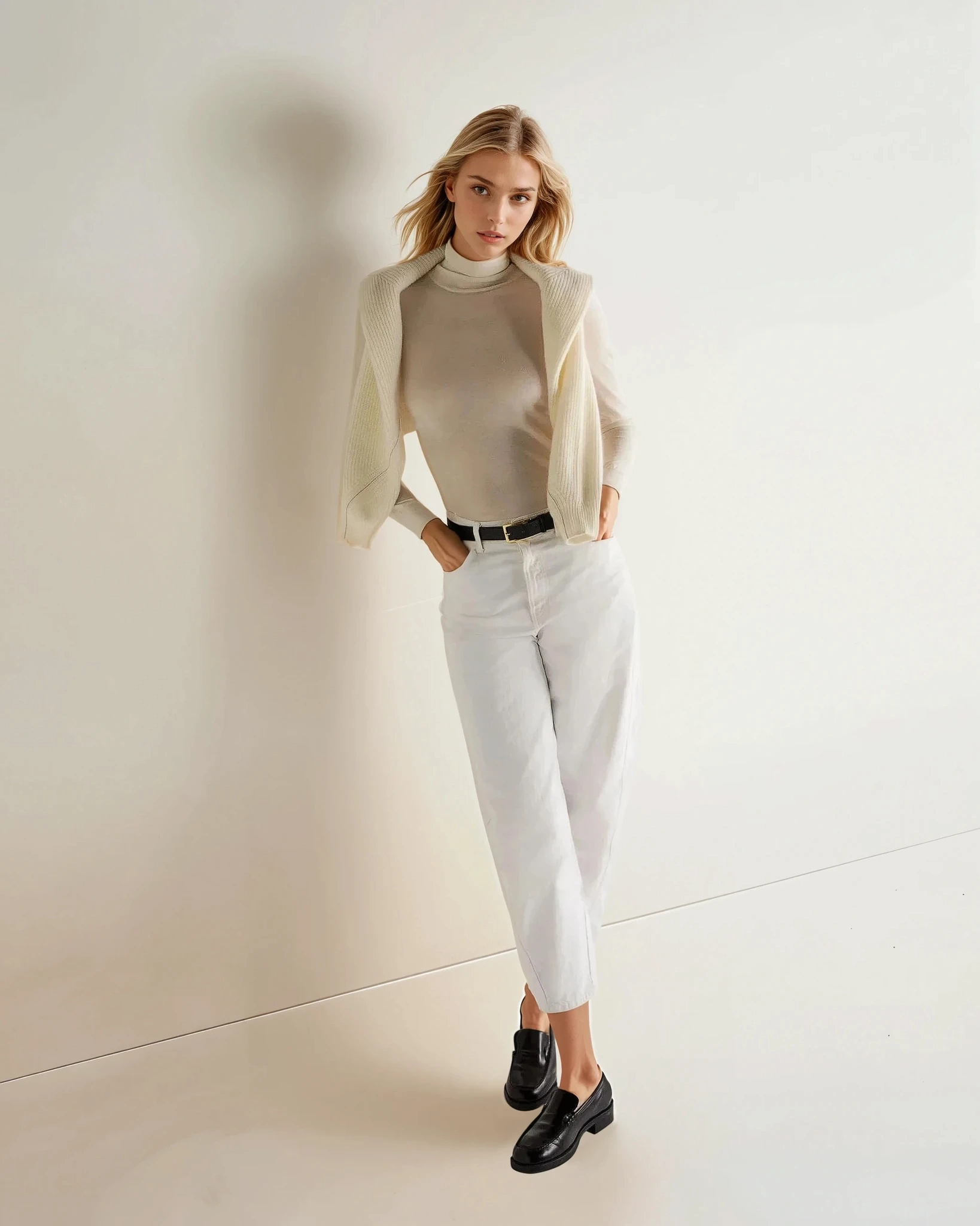 Last Chance Steal GiftWorthy Sale Women'S Margot Superfine Cashmere Roll Neck Jumper New Ivory White