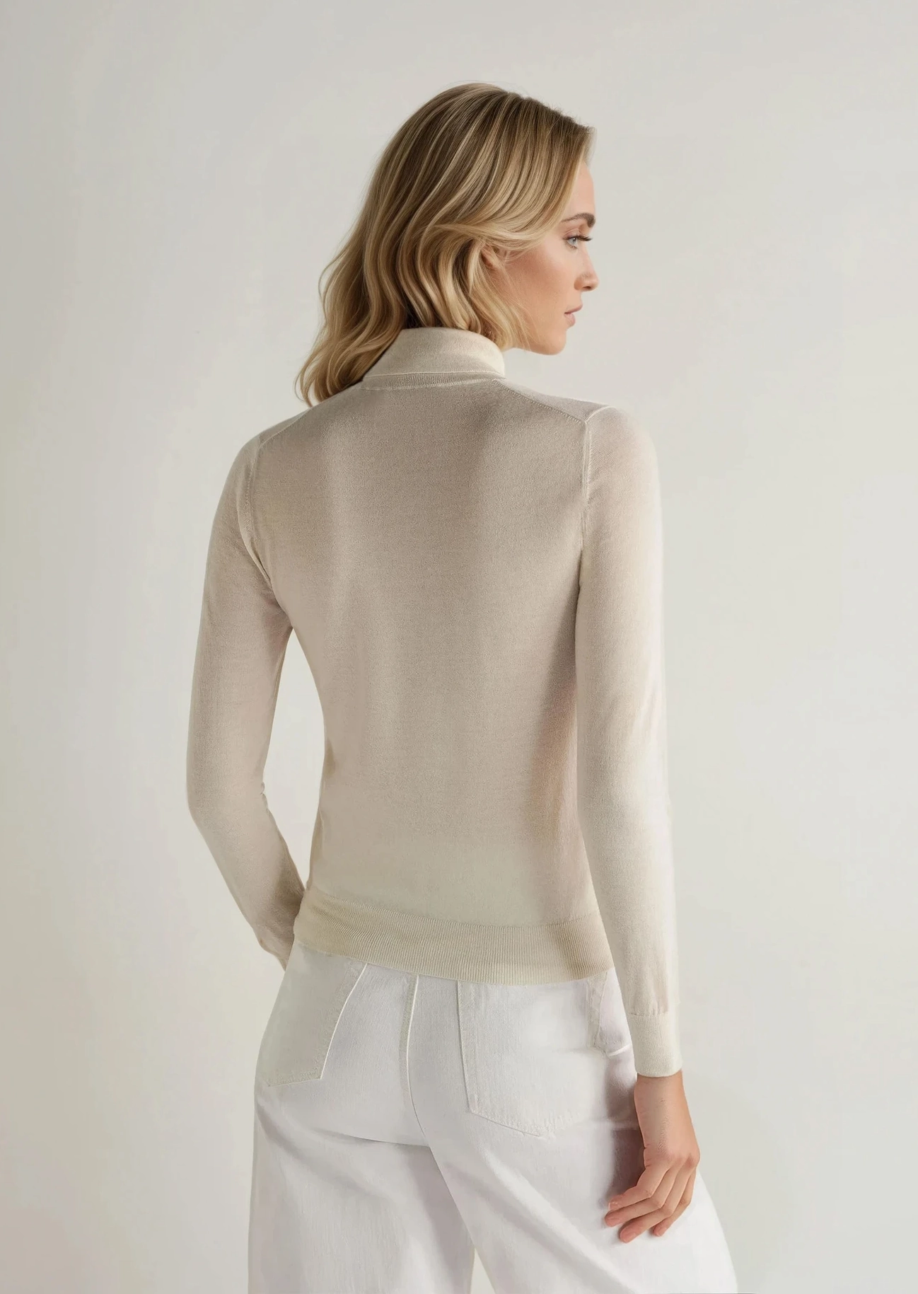 Women'S Margot Superfine Cashmere Roll Neck Jumper New Ivory White Best Deal Online Sweet Deal Inside