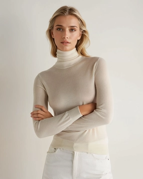 Shop Save Today Women'S Margot Superfine Cashmere Roll Neck Jumper New Ivory White