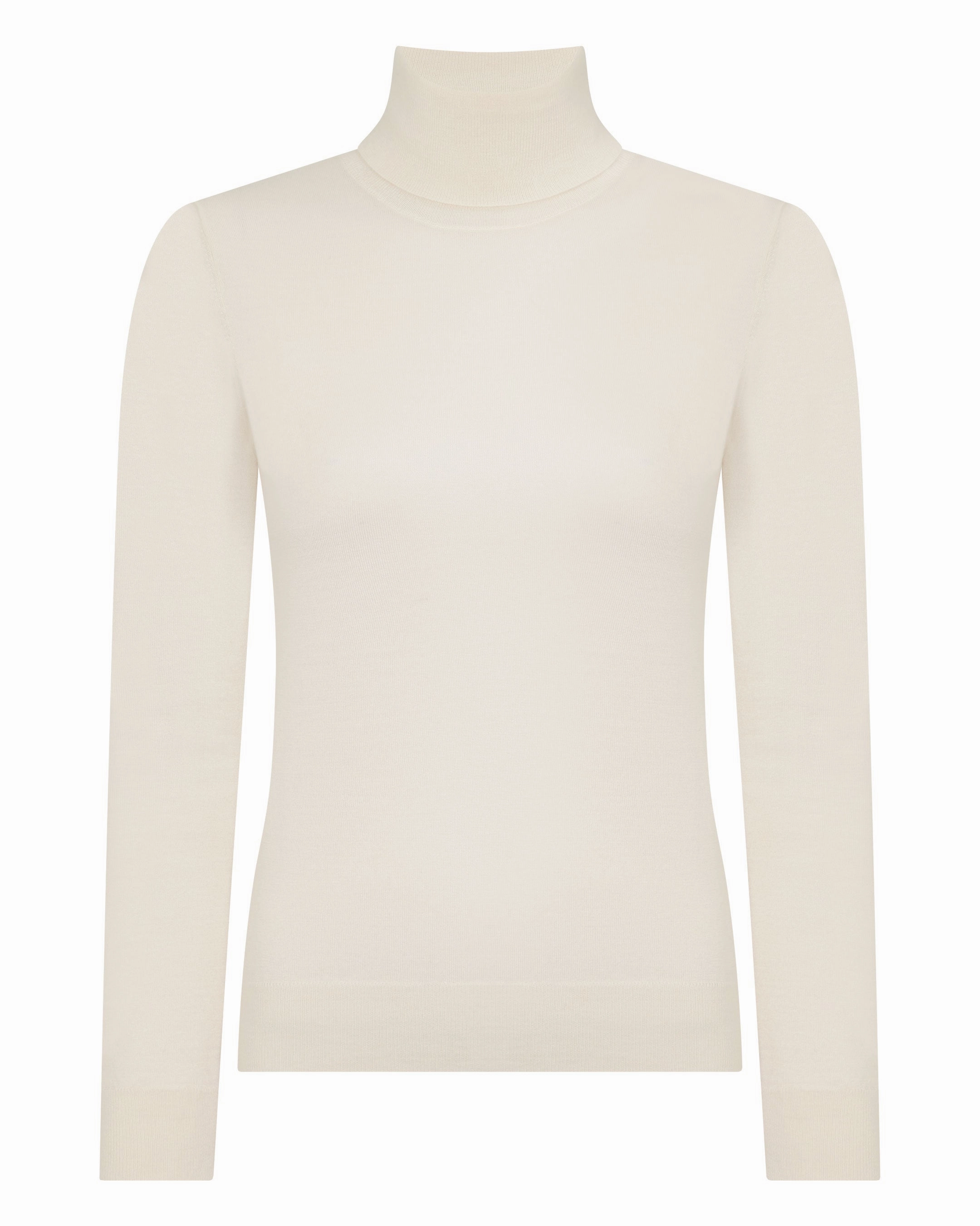 Women'S Margot Superfine Cashmere Roll Neck Jumper New Ivory White Today Only Discount