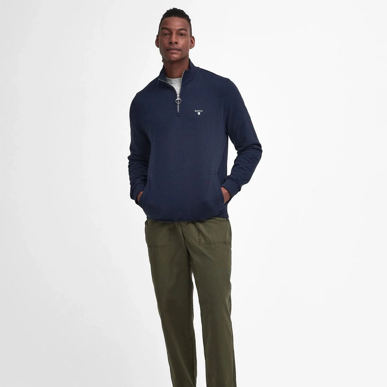 Todays Mega Savings Barbour Beckhill Half Zip Sweatshirt Navy