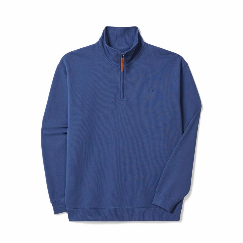 Shop Grab Now R.M.Williams Mulyungarie Mens 1/4 Zip Sweater - French Navy