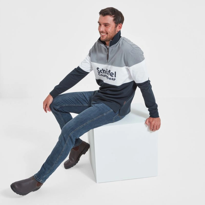 Schoffel Exeter Heritage 1/4 Zip Jumper - Grey Shop Save Today
