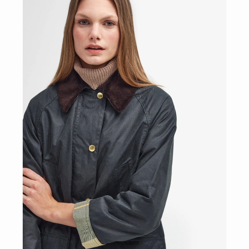 Barbour Long Beadnell Ladies Wax Jacket - Sage/Ancient Special Steal Event Shop Save Today