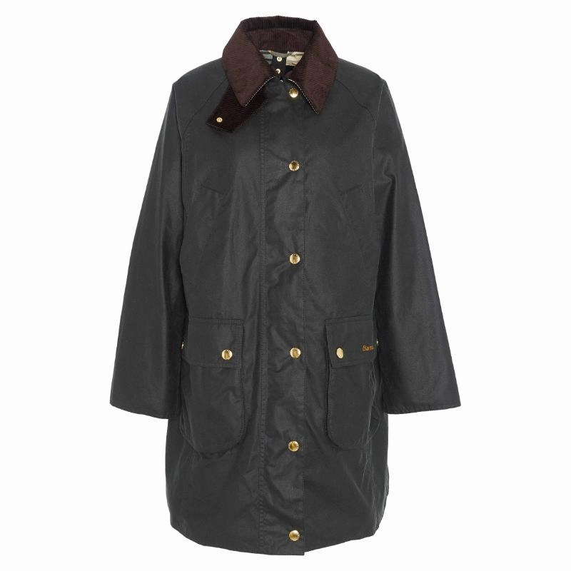 Barbour Long Beadnell Ladies Wax Jacket - Sage/Ancient Mega Discount Today
