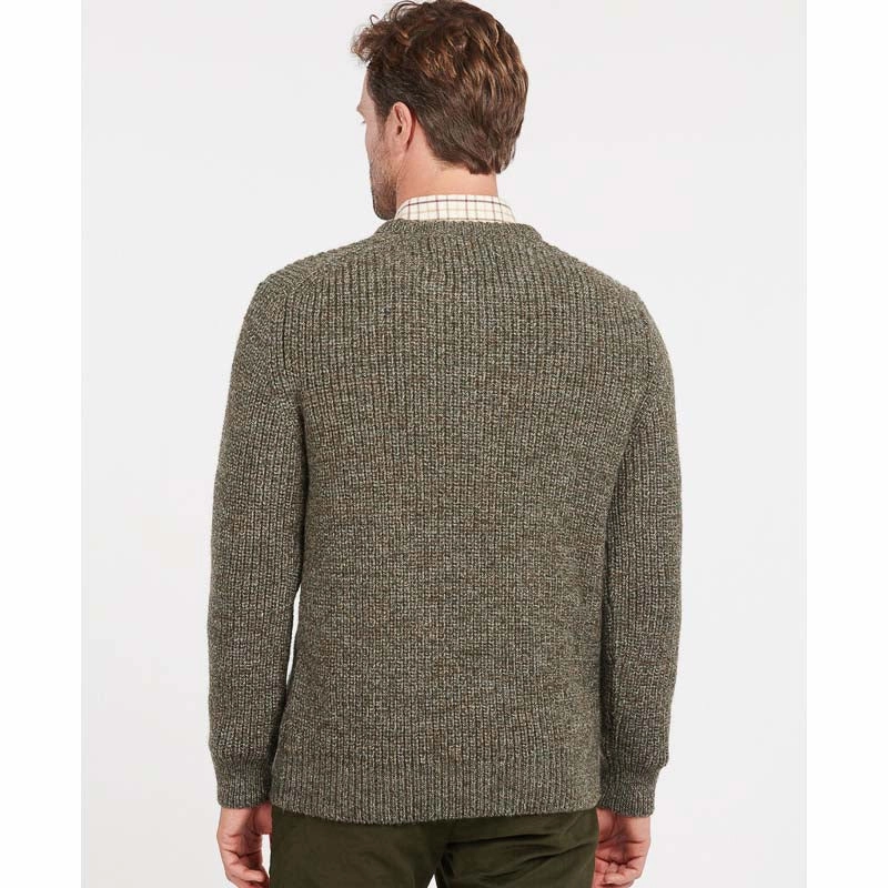 Special Price Offer Surprise Discount Today Barbour New Tyne Mens Crew Neck Jumper - Derby Tweed