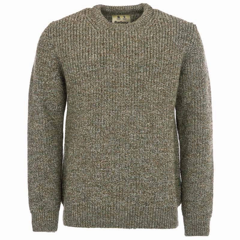 MustHave Clearance Barbour New Tyne Mens Crew Neck Jumper - Derby Tweed