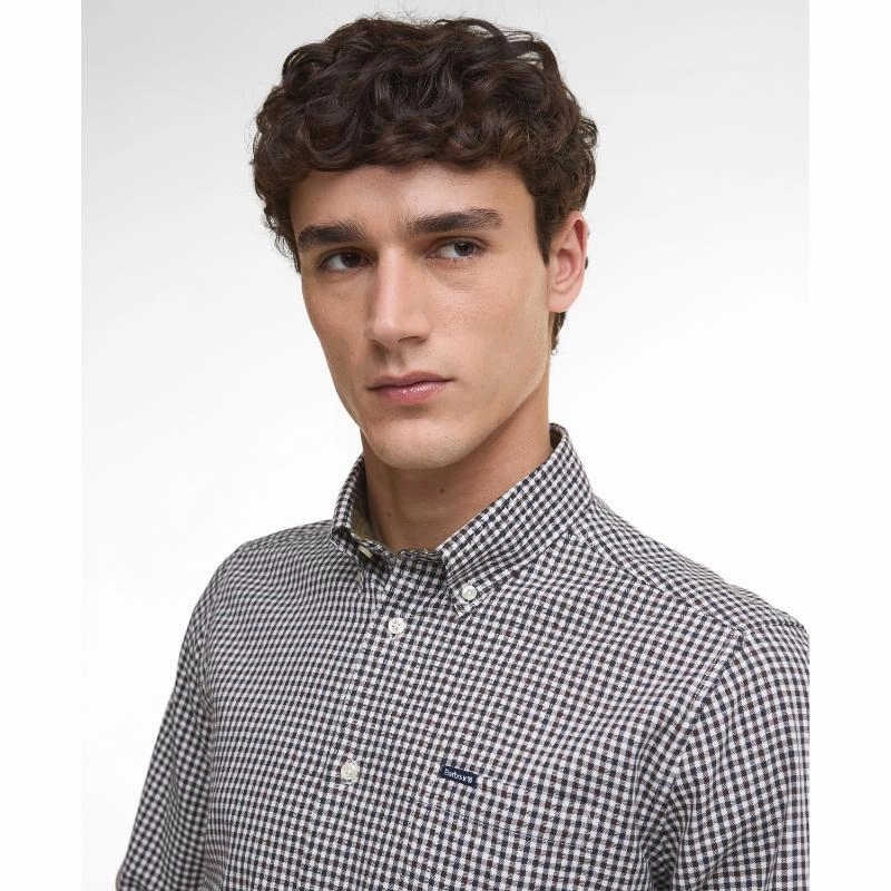 Shop Hot Picks Deal Frenzy Today Barbour Padshaw Tailored Mens Shirt - Dark Oak