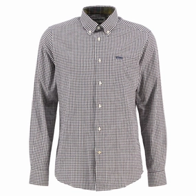 Todays Mega Savings Price Slash Today Barbour Padshaw Tailored Mens Shirt - Dark Oak