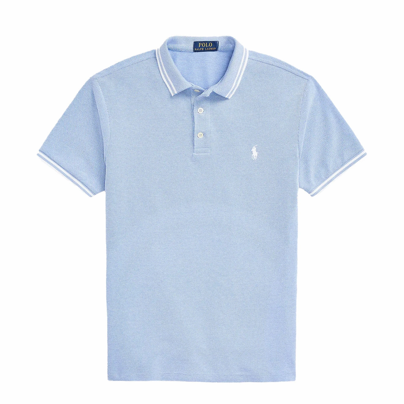 Polo Ralph Lauren Custom Slim Fit Contrast Polo Shirt New England Blue / White Instant Savings Inside