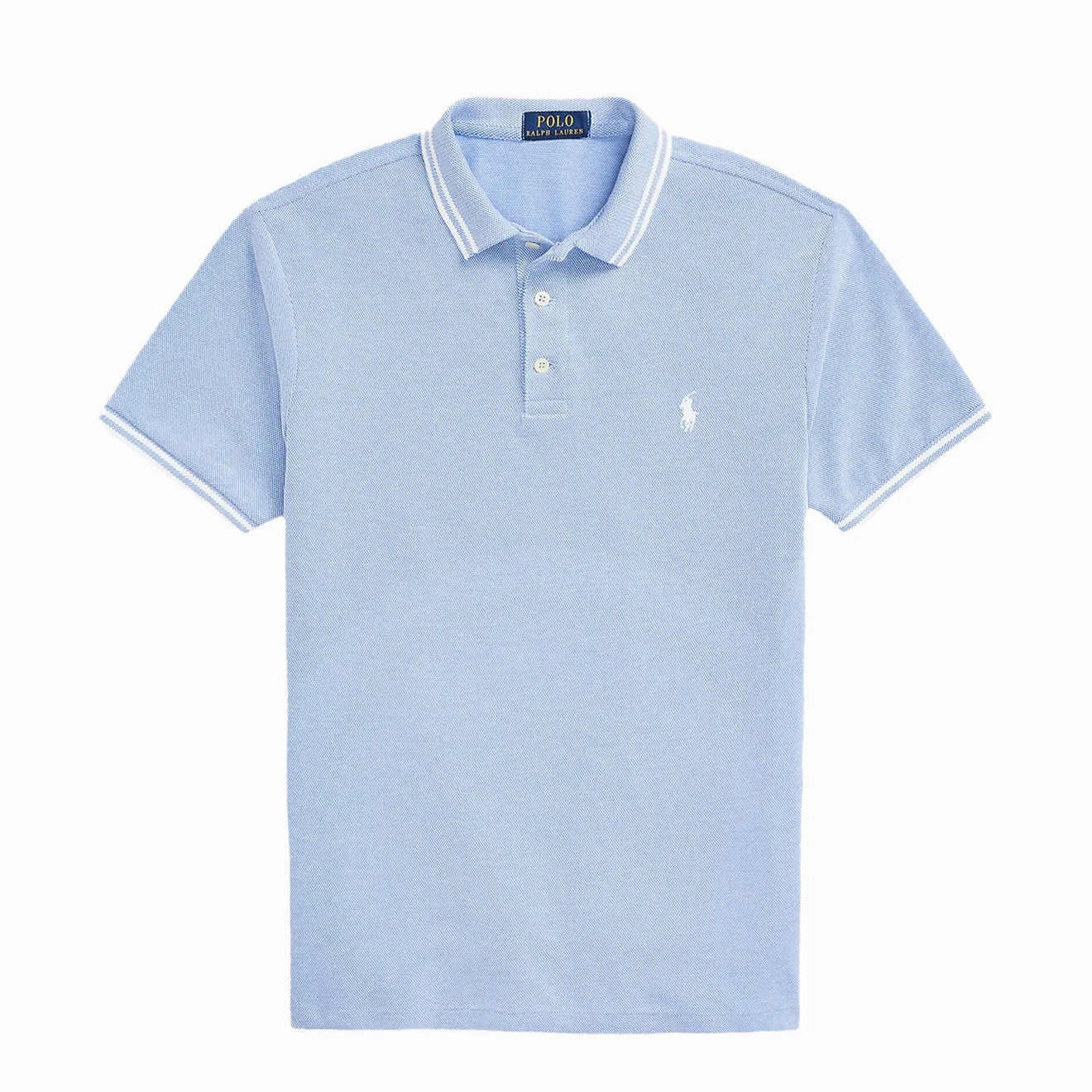 Polo Ralph Lauren Custom Slim Fit Contrast Polo Shirt New England Blue / White Gift Ideas Galore Special Deal Frenzy