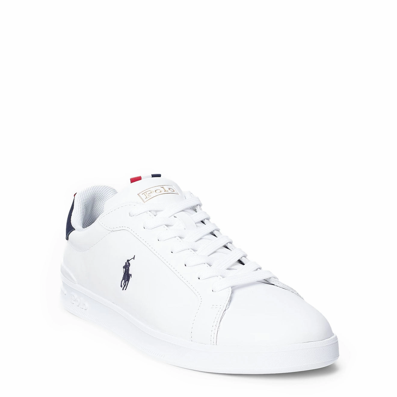 Biggest Savings Now Polo Ralph Lauren Heritage Court Ii Leather Trainer White / Navy / Red