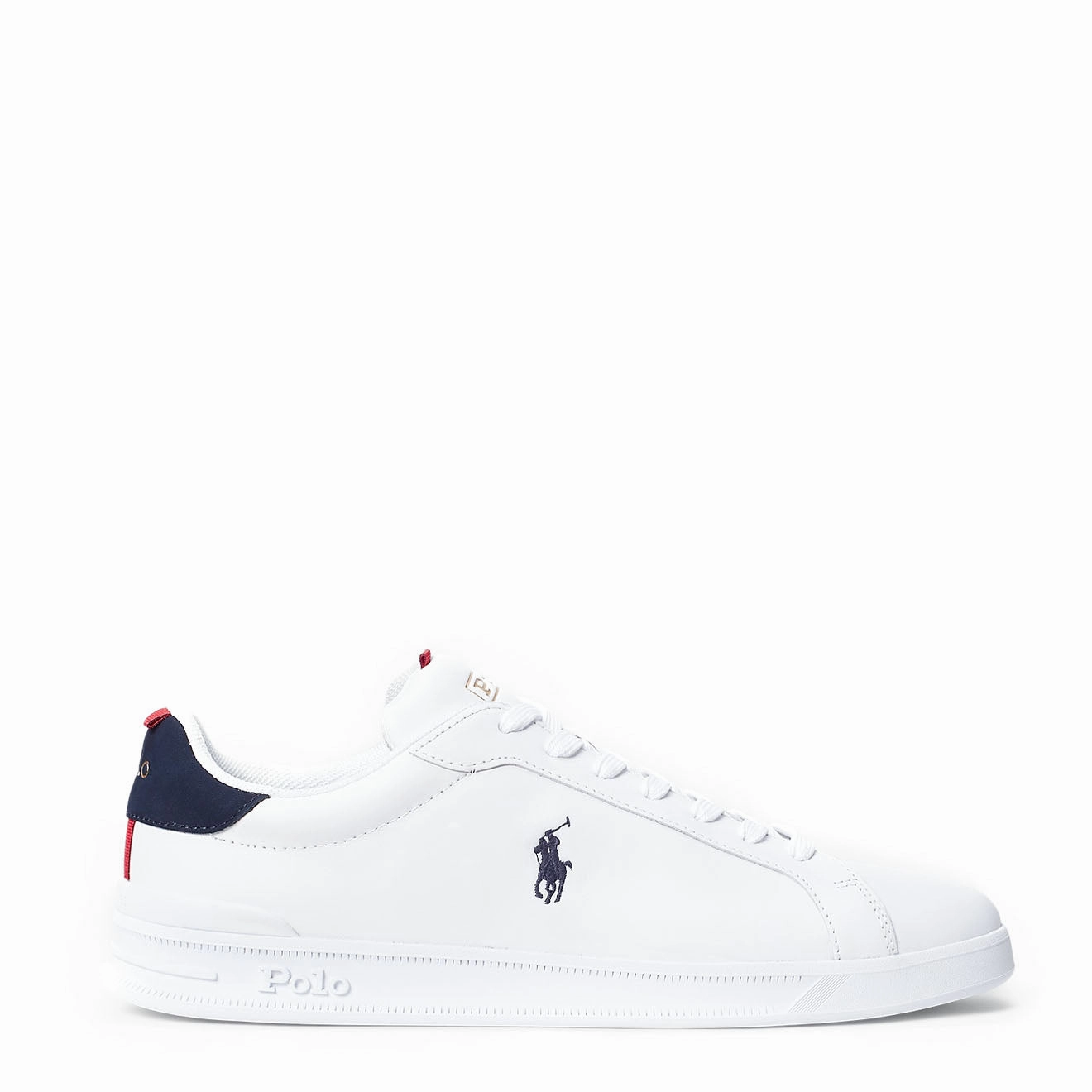 EndofWeek Deals Trending Savings Now Polo Ralph Lauren Heritage Court Ii Leather Trainer White / Navy / Red