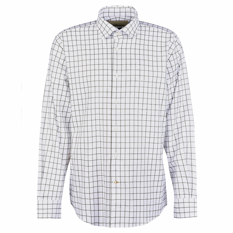 Barbour Hanstead Mens Country Active Regular Fit Shirt - Mid Olive Best Seller Deal