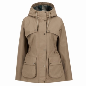 Barbour Maple Ladies Waterproof Jacket - Military Brown/Ancient Tartan Big Savings Event Hot Deals Today